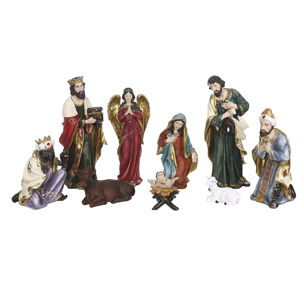 RESINA NATAL PRESEPIO C/9 FIG (COLORIDO) 53cm