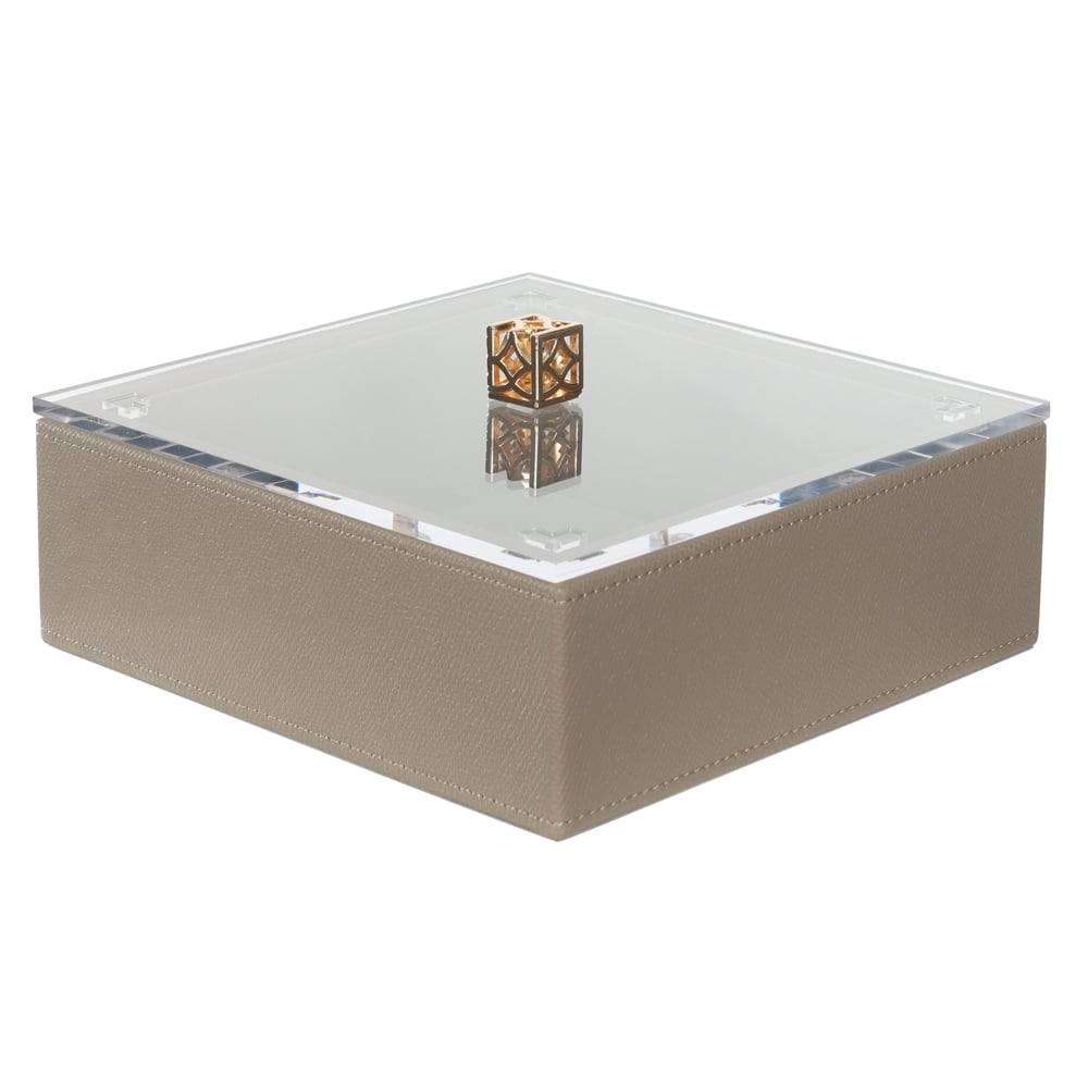 CAIXA DECORATIVA MDF TAMPO ACRILICO (FENDI) 9X19X19cm