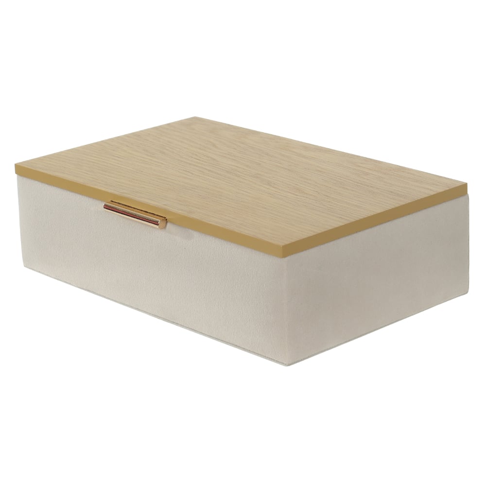 CAIXA DECORATIVA MDF TAMPO MADEIRA (FENDI) 6,7X23X15,6cm