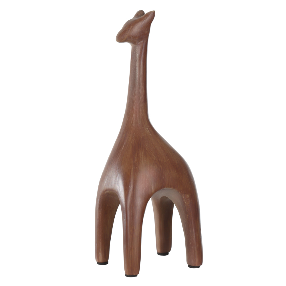 ESCULTURA DECORATIVA POLIRESINA GIRAFA (MARROM) 23X8X6cm