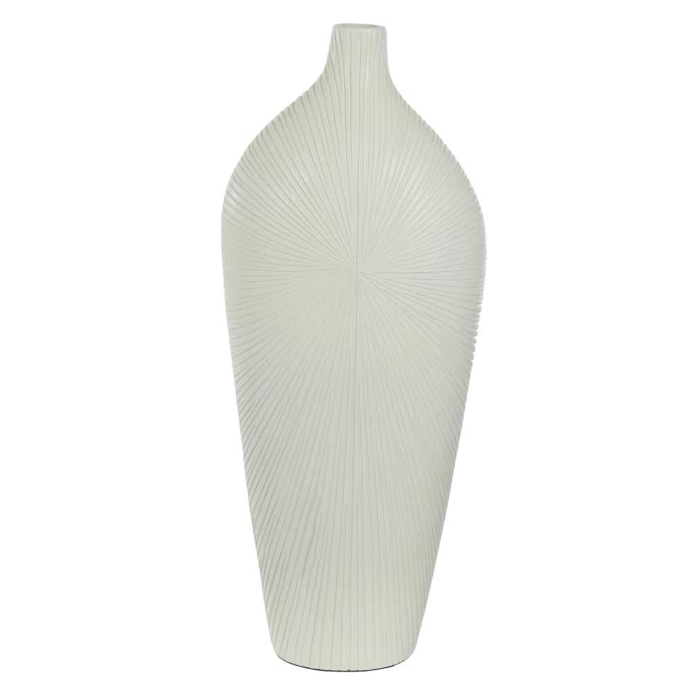 VASO DECORATIVO POLIRESINA FOLHAS (OFF WHITE) 45X18X9cm