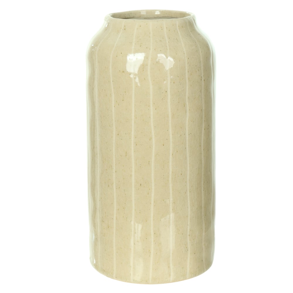 VASO DECORATIVO CERAMICA TEXTURIZADO (OFF WHITE) 25,5cm 13d