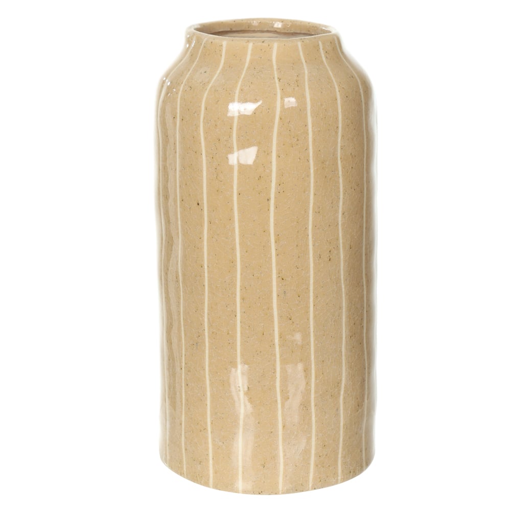 VASO DECORATIVO CERAMICA TEXTURIZADO (BEGE) 25,5cm 13d
