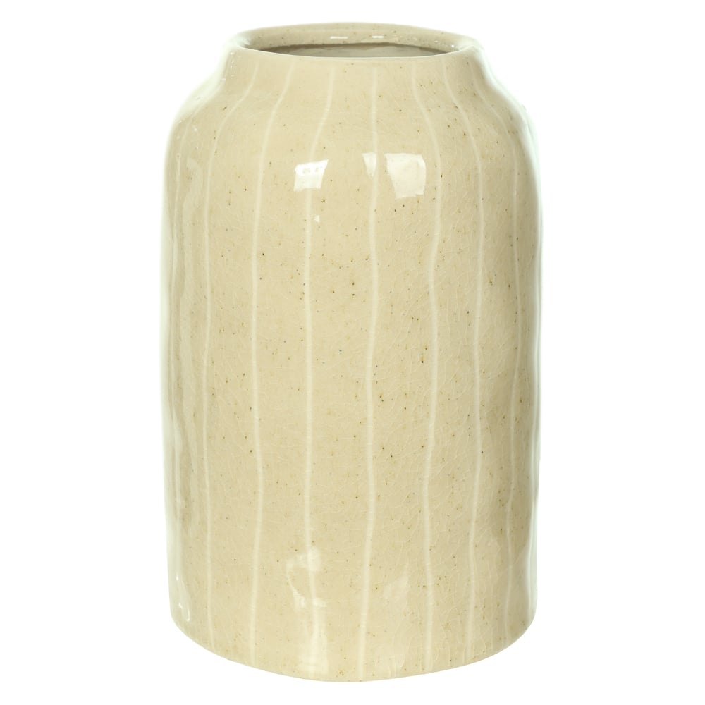 VASO DECORATIVO CERAMICA TEXTURIZADO (OFF WHITE) 20cm 12,5d