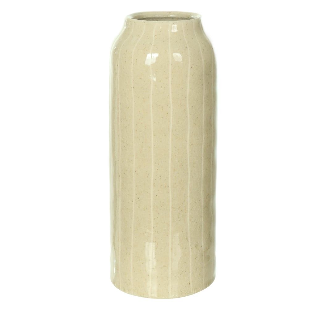 VASO DECORATIVO CERAMICA TEXTURIZADO (OFF WHITE) 33cm 13,5d