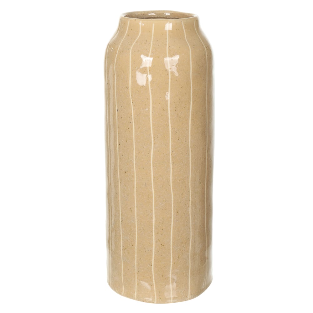 VASO DECORATIVO CERAMICA TEXTURIZADO (BEGE) 33cm 13,5d