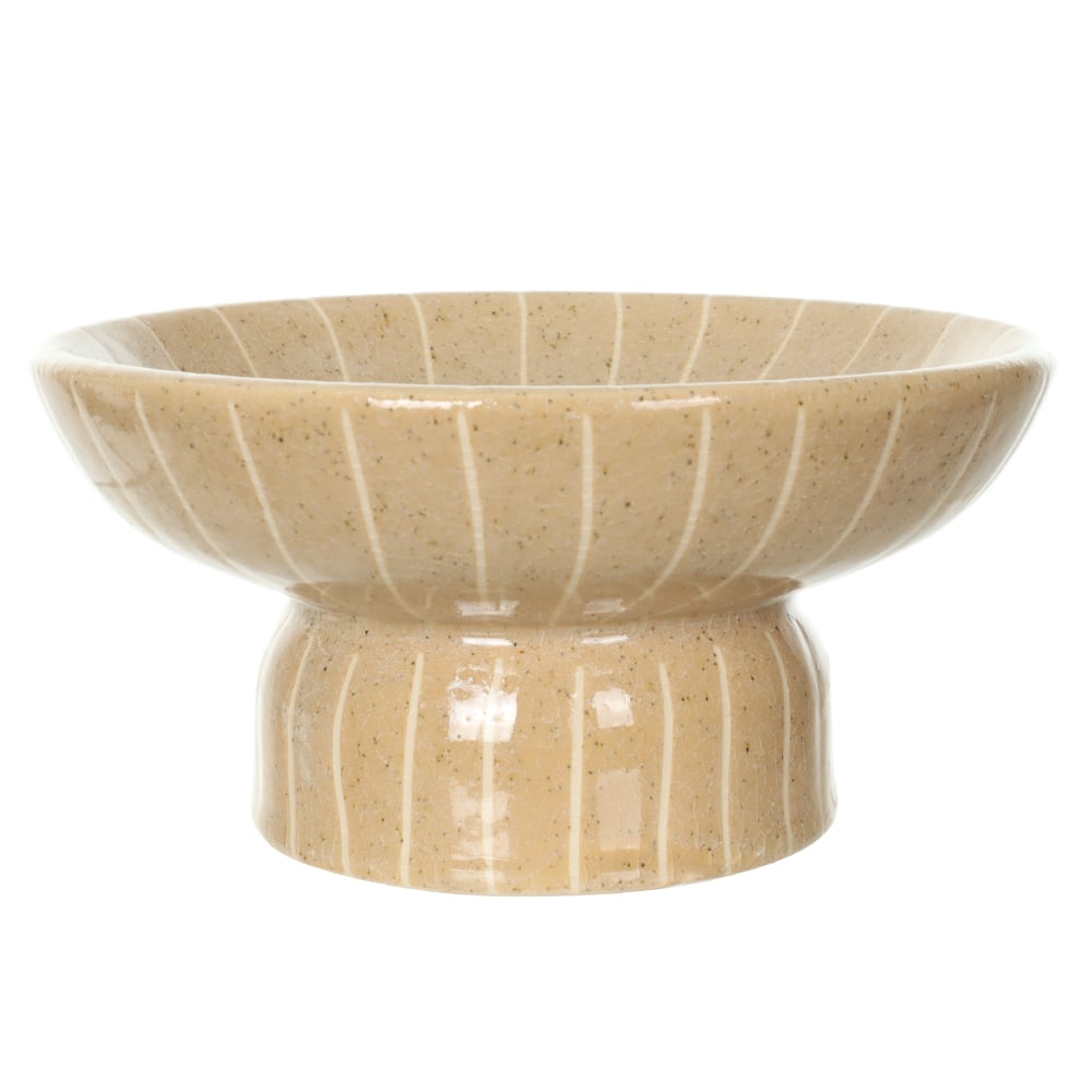 CENTRO DE MESA CERAMICA TEXTURIZADO (BEGE) 9,5cm 19d