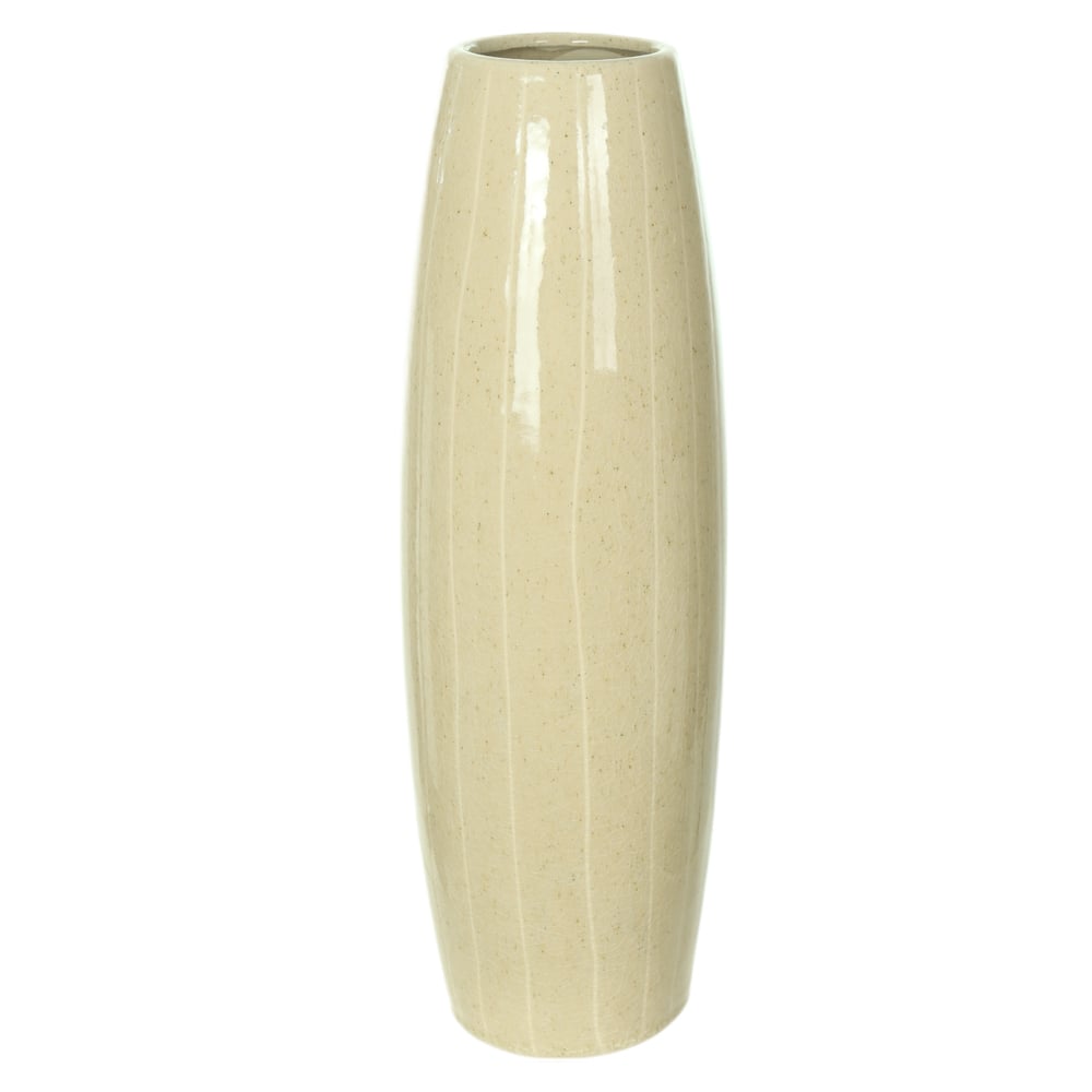 VASO DECORATIVO CERAMICA TEXTURIZADO (OFF WHITE) 41cm 13,5d
