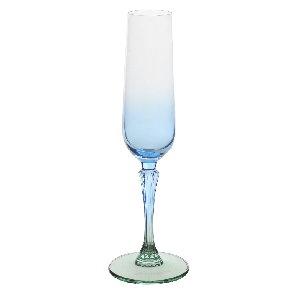 CJ TACAS CHAMPANHE 200ml 25,5X8cm C/4 PCS ACQUA (AZUL VERDE)