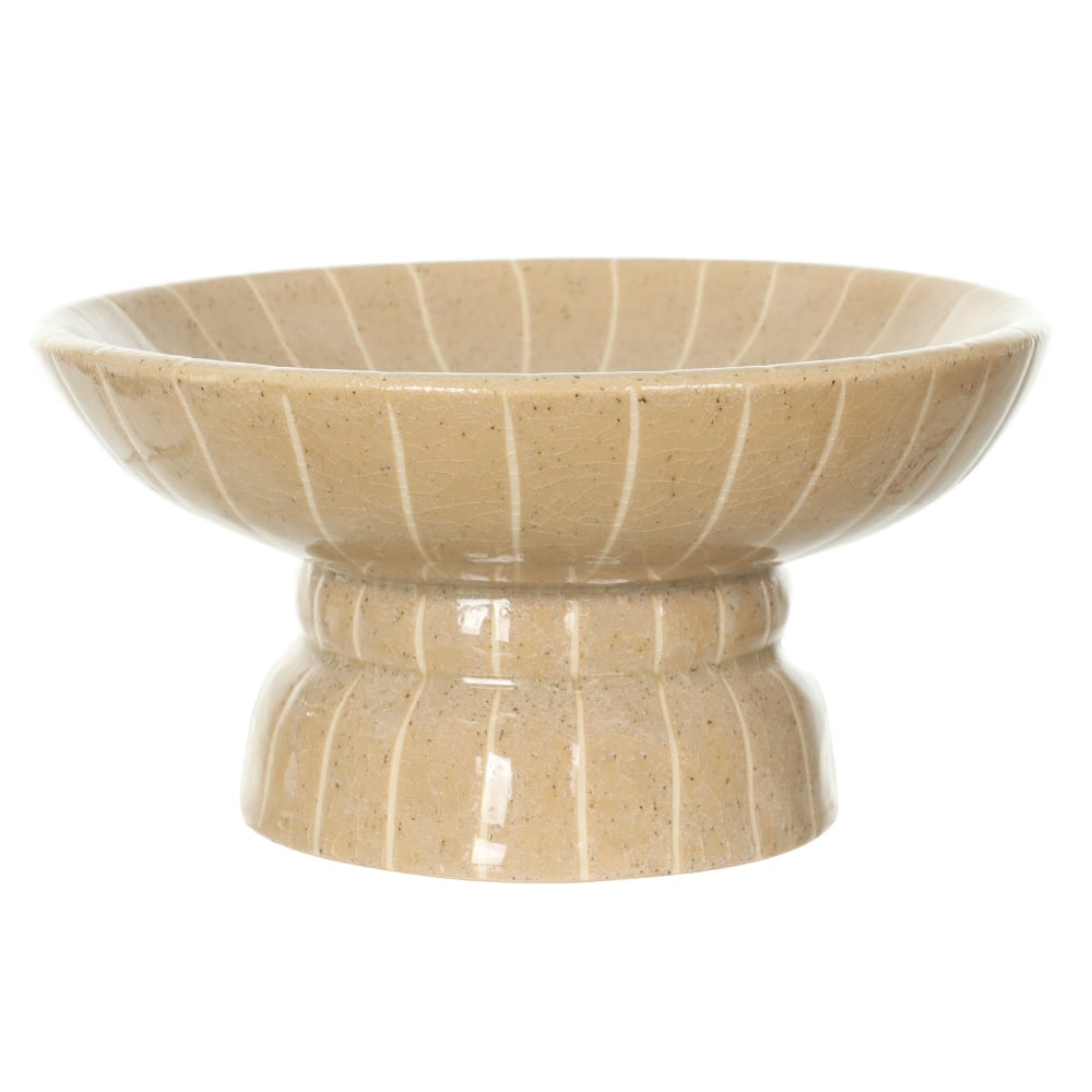 CENTRO DE MESA CERAMICA TEXTURIZADO (BEGE) 11,5cm 22d