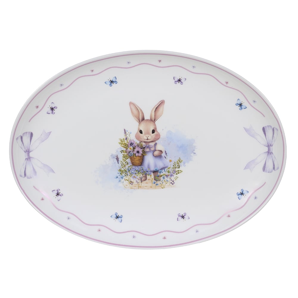 TRAVESSA OVAL VIDRO OPALINO PROVENCAL (LILAS) 24X33cm 33D