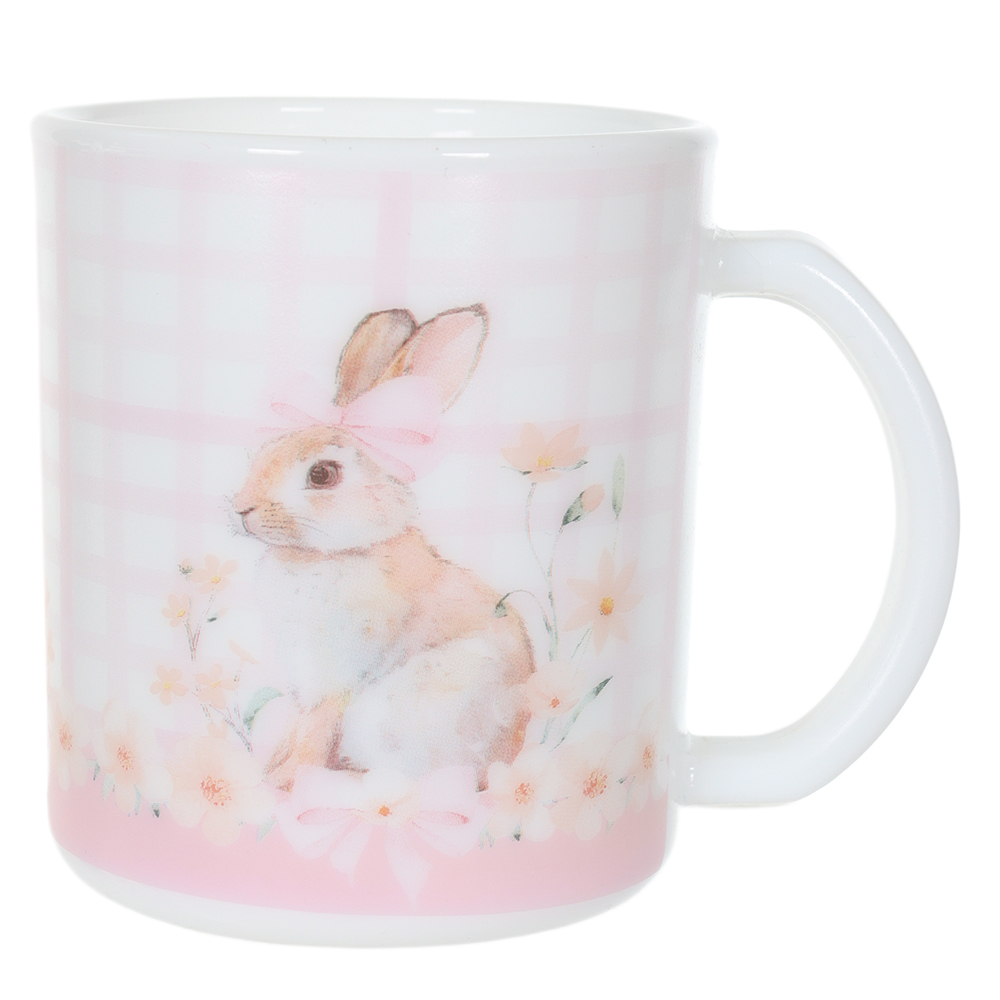CANECA VIDRO OPALINO CANDY. 350ML (ROSA) 8X9cm