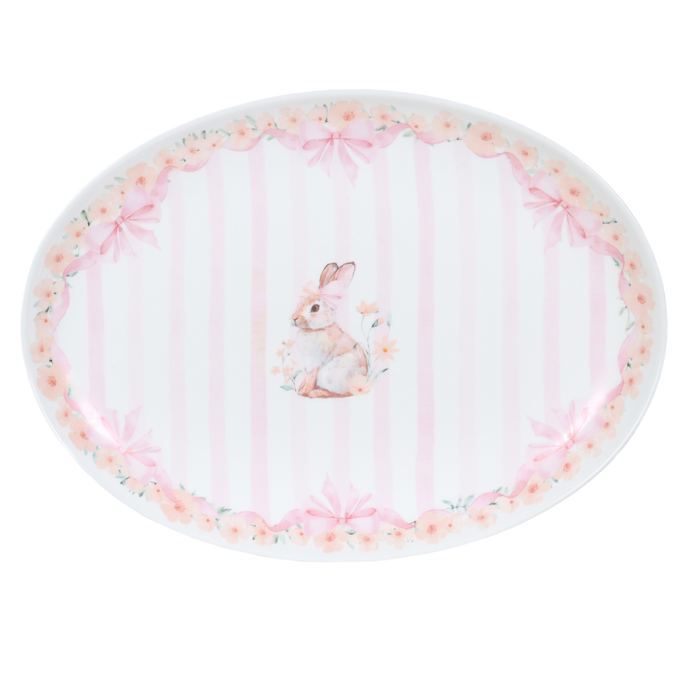 TRAVESSA OVAL VIDRO OPALINO CANDY (ROSA) 24X33cm