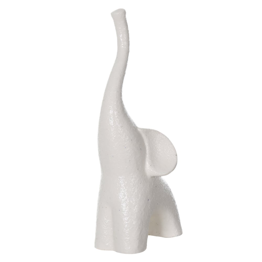 ESCULTURA DECORATIVA CERAMICA ELEFANTE (OFF WHITE) 30,5X13X9cm