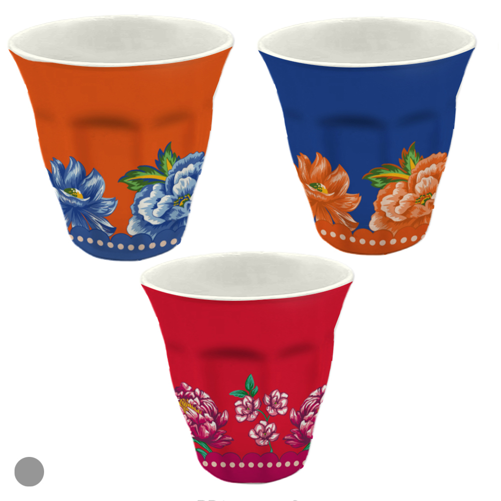 COPO MELAMINA CHITA. 300ML (COLORIDO) 8,8X8,8X8,9cm