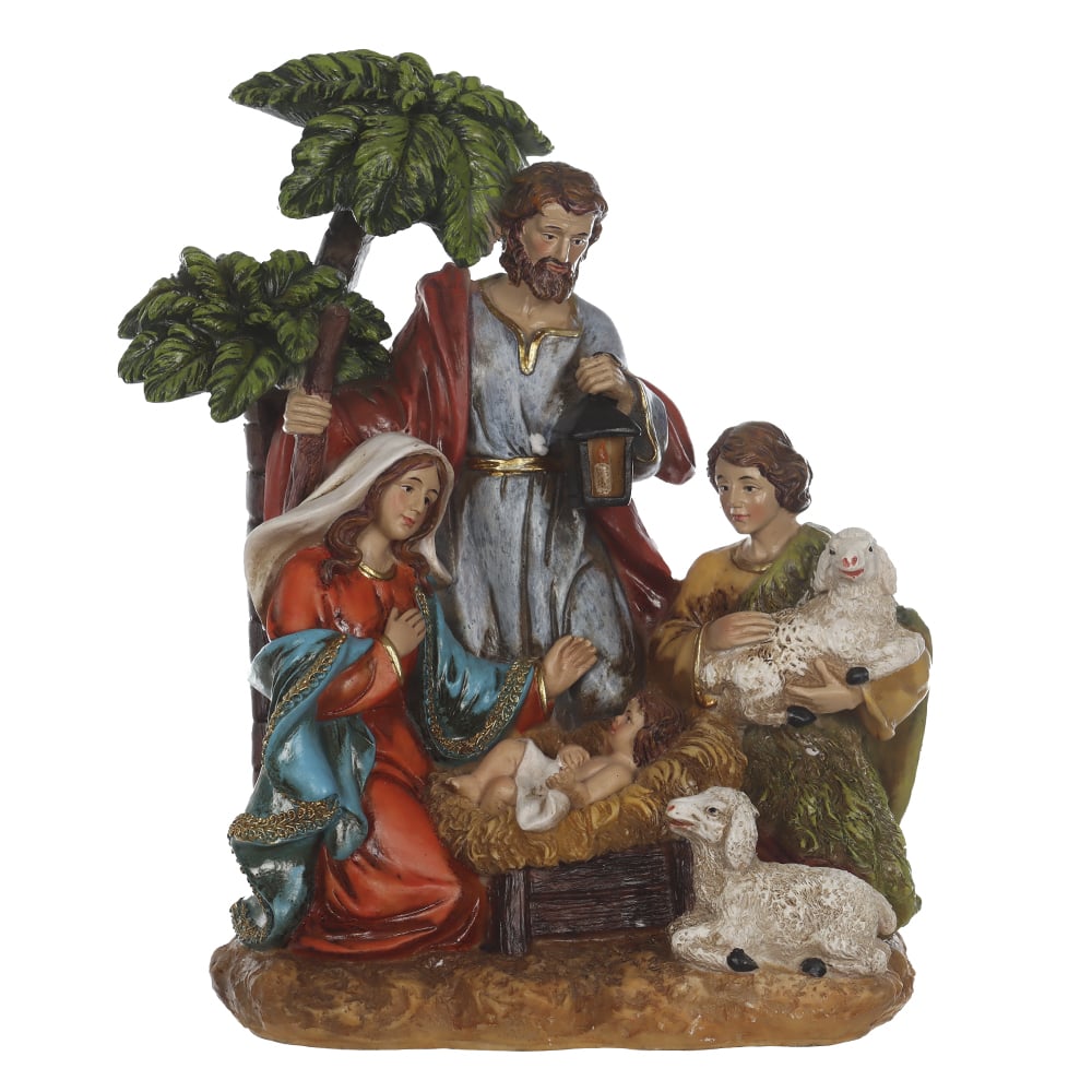 RESINA NATAL SAGRADA FAMILIA (COLORIDO) 26X22cm
