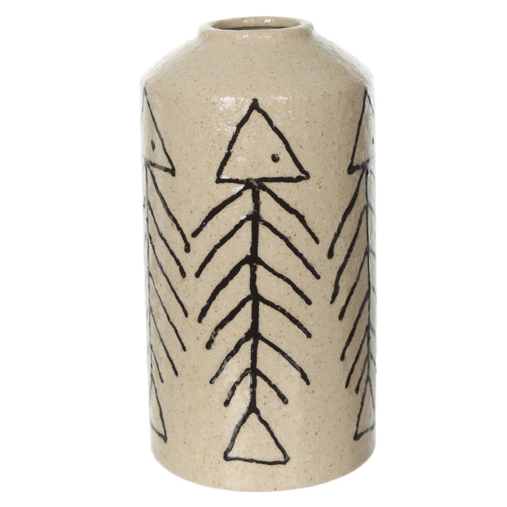 VASO DECORATIVO CERAMICA PEIXE (BEGE) 26cm 13,5d