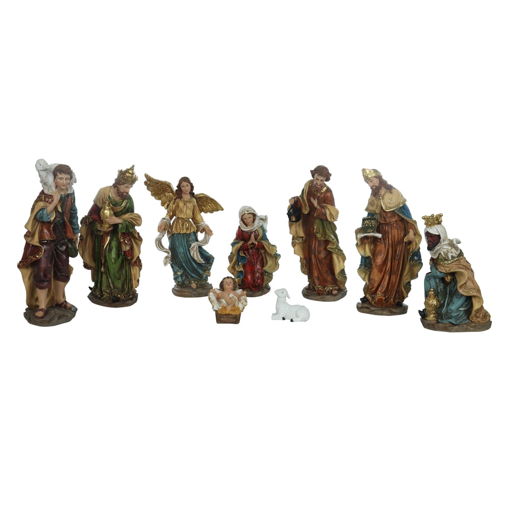 RESINA NATAL PRESEPIO C/9 PCS (COLORIDO) 39,5cm