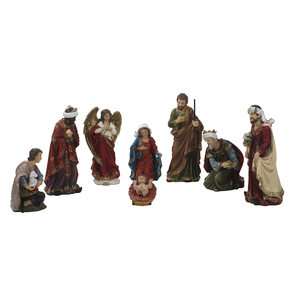 RESINA NATAL PRESEPIO C/8 PCS (COLORIDO) 58cm
