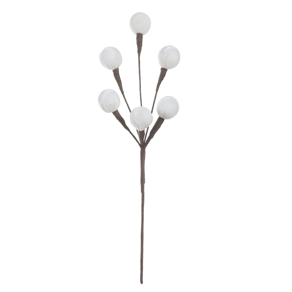 C.BOLINHA NATAL AVELUDADO (OFF WHITE) 42cm