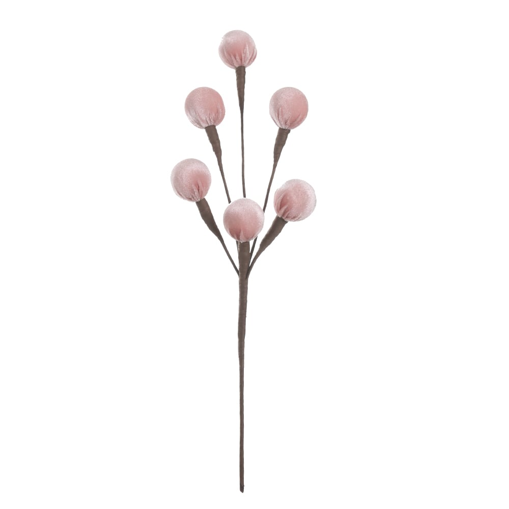 C.BOLINHA NATAL AVELUDADO (ROSA CLARO) 42cm