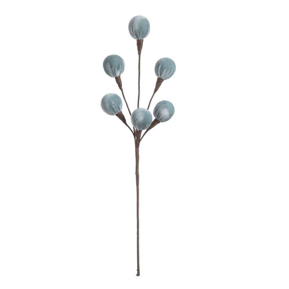 C.BOLINHA NATAL AVELUDADO (AZUL CLARO) 42cm