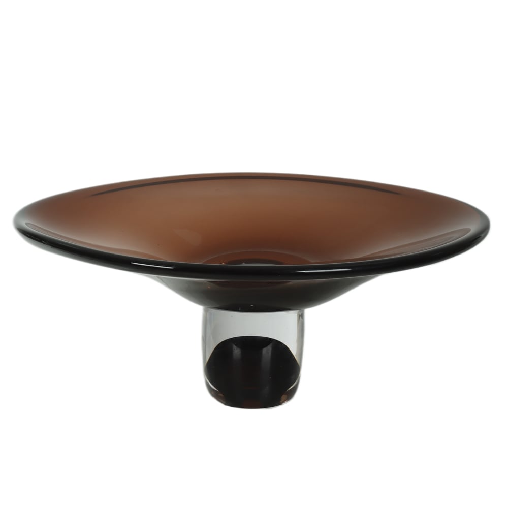 CENTRO DE MESA VIDRO DECORATIVO (MARROM) 15X35X32cm