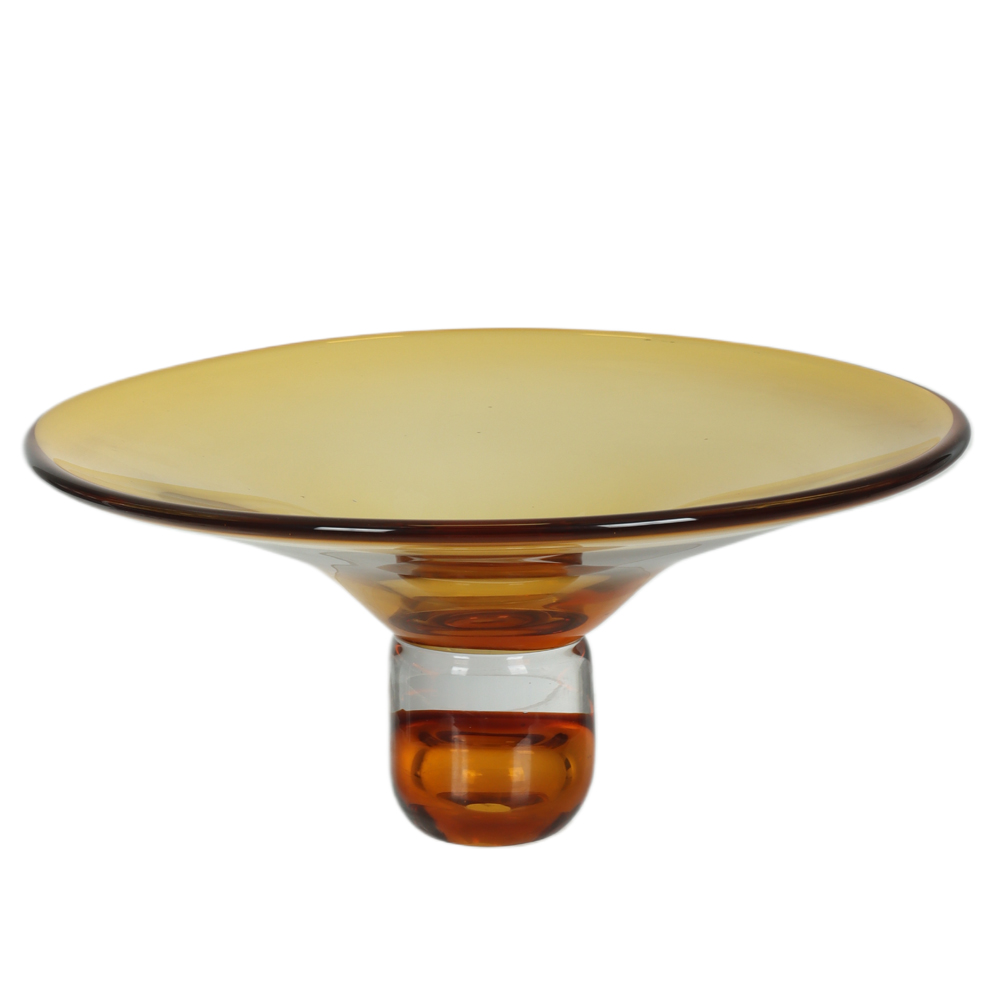 CENTRO DE MESA VIDRO DECORATIVO (AMBAR) 15X35X32cm