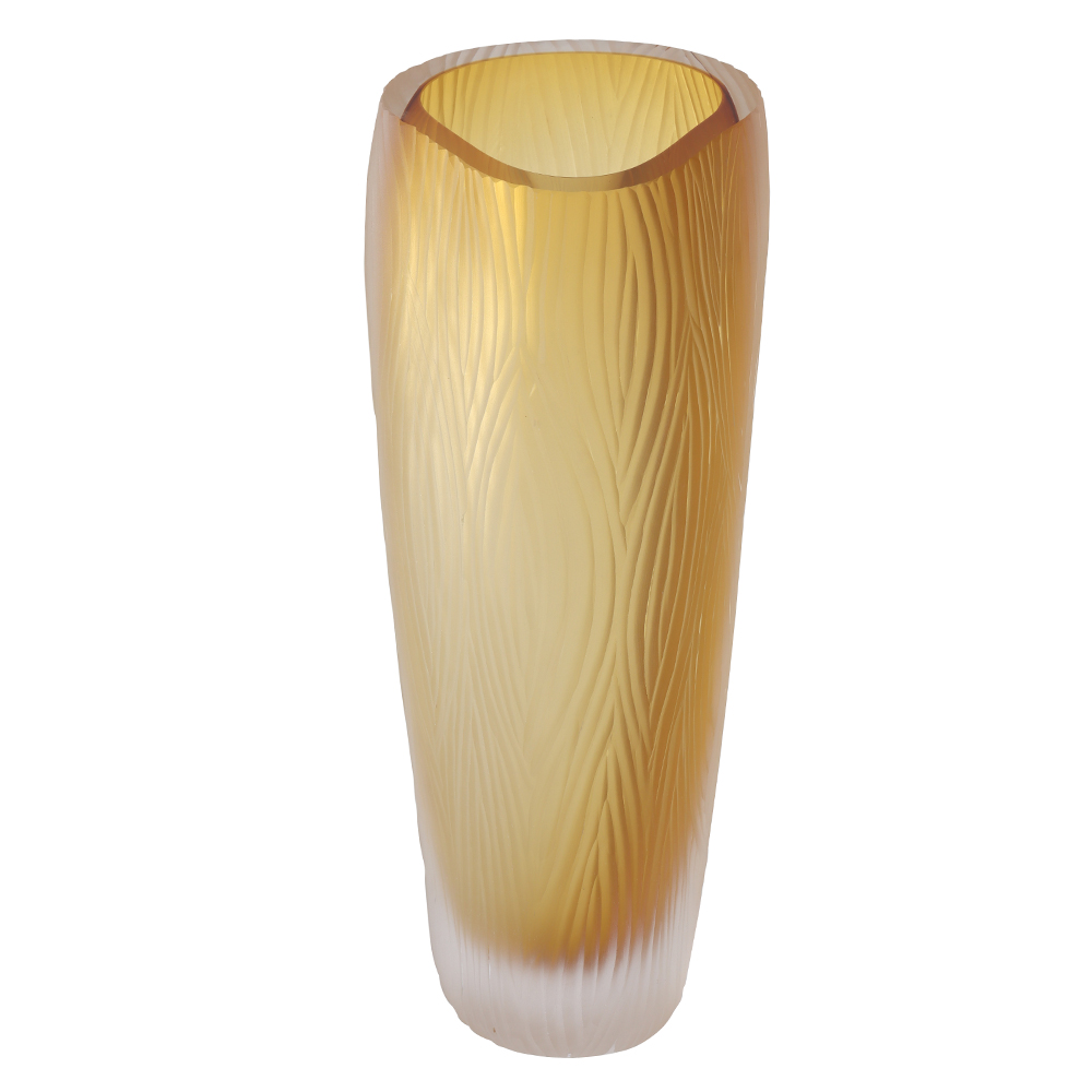 VASO DECORATIVO VIDRO (AMBAR FOSCO) 33,5cm 13,5d