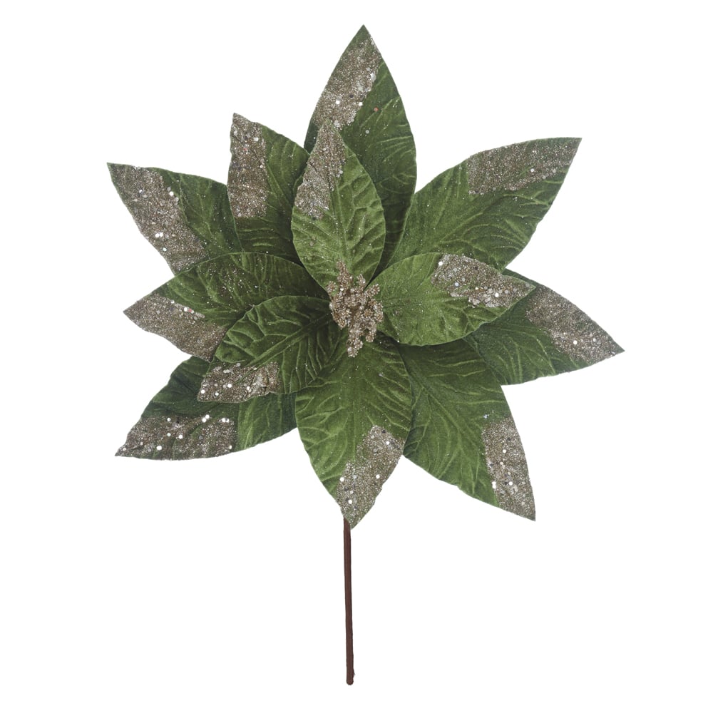 H.BICO DE PAPAGAIO NATAL AVELUDADO C/GLITTER (VERDE) 47cm 44d 12P