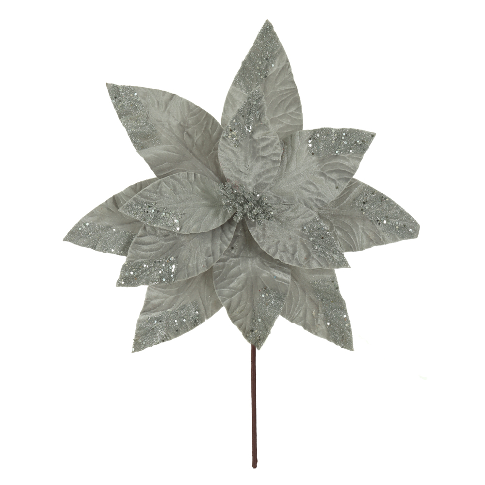 H.BICO DE PAPAGAIO NATAL AVELUDADO C/GLITTER (PRATA) 47cm 44d 12P