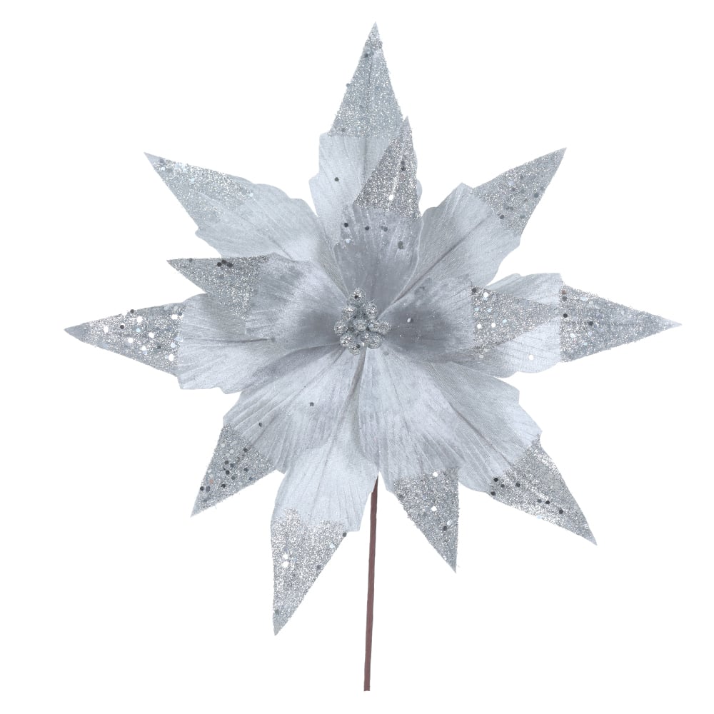 H.BICO DE PAPAGAIO NATAL AVELUDADO (PRATA GLITTER PRATA) 24cm 40d 12P