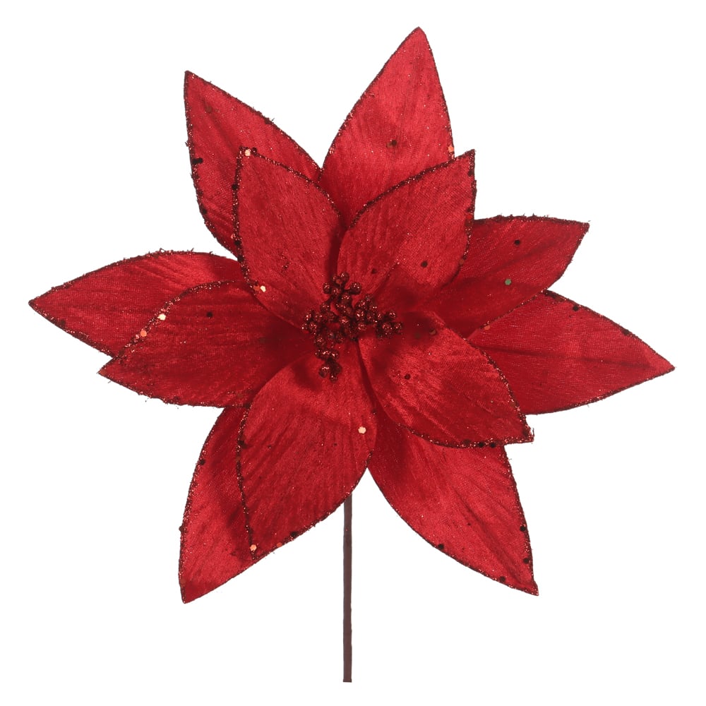 H.BICO DE PAPAGAIO NATAL AVELUDADO (VERMELHO GLITTER VERMELHO) 23cm 29d 12P