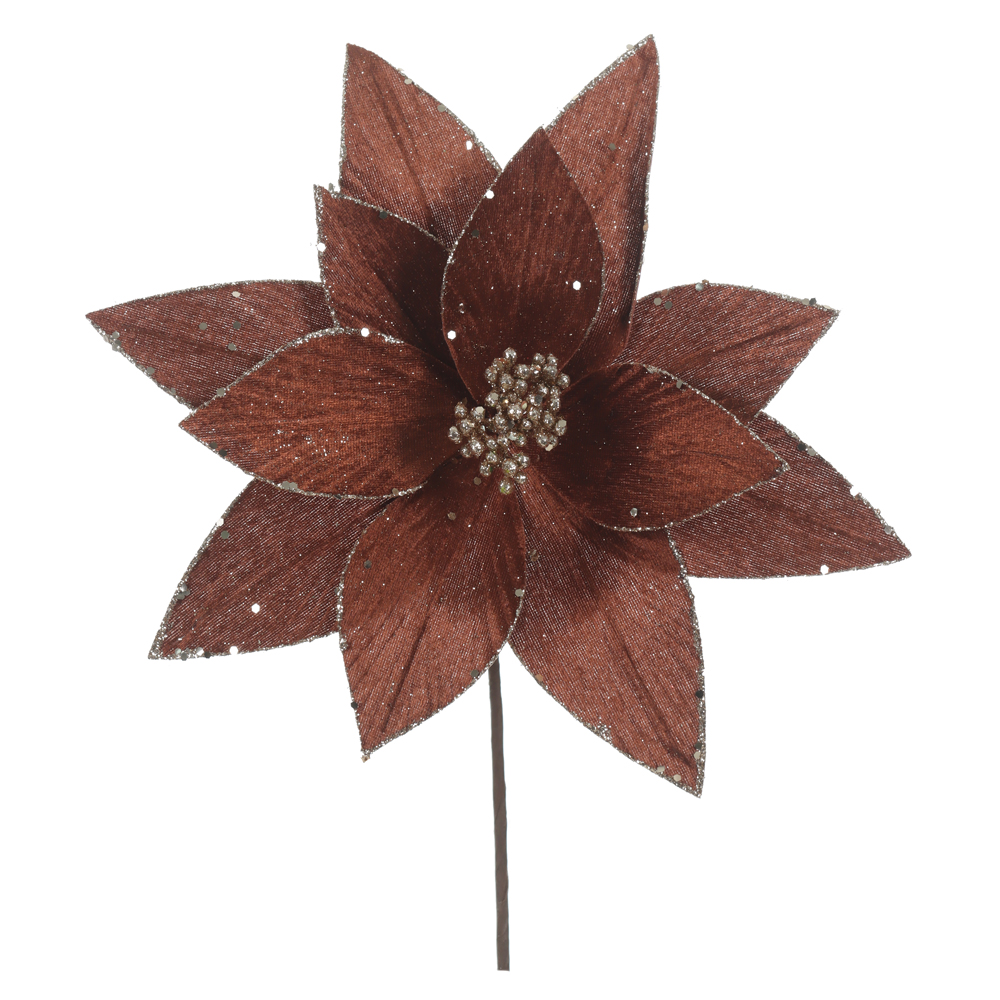 H.BICO DE PAPAGAIO NATAL AVELUDADO (MARROM GLITTER CHAMPANHE) 23cm 29d 12P