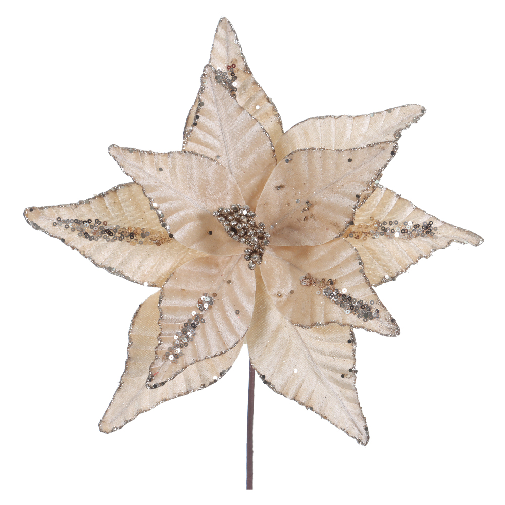 H.BICO DE PAPAGAIO NATAL AVELUDADO (CHAMPANHE GLITTER CHAMPANHE) 24cm 31d 11P