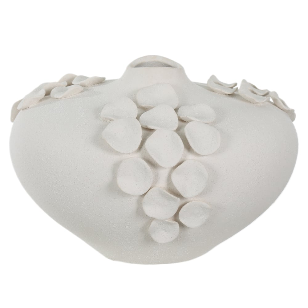 CENTRO DE MESA CERAMICA COM APLICACAO (BRANCO) 20X31X27,5cm