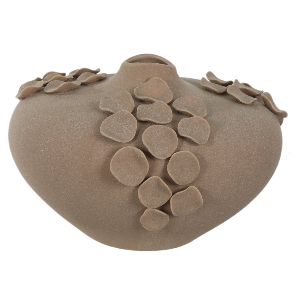 CENTRO DE MESA CERAMICA COM APLICACAO (BEGE) 20X31X27,5cm