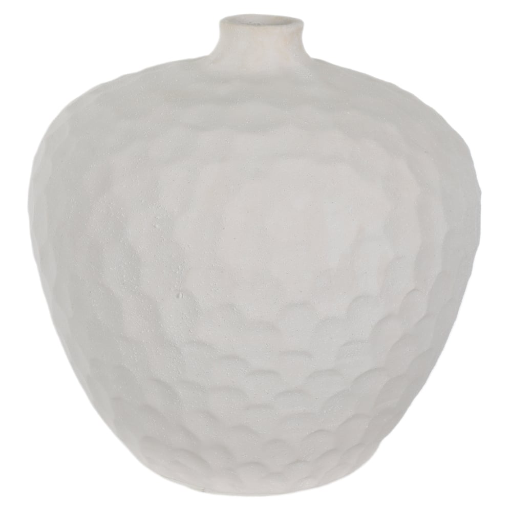 VASO DECORATIVO CERAMICA COM TEXTURA (BRANCO) 30,5cm 32d