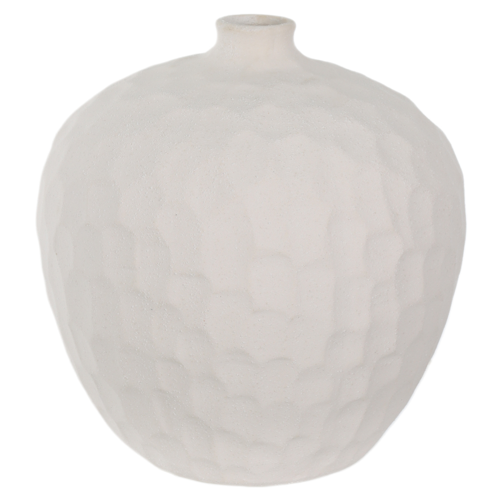 VASO DECORATIVO CERAMICA COM TEXTURA (BRANCO) 24,5cm 25d