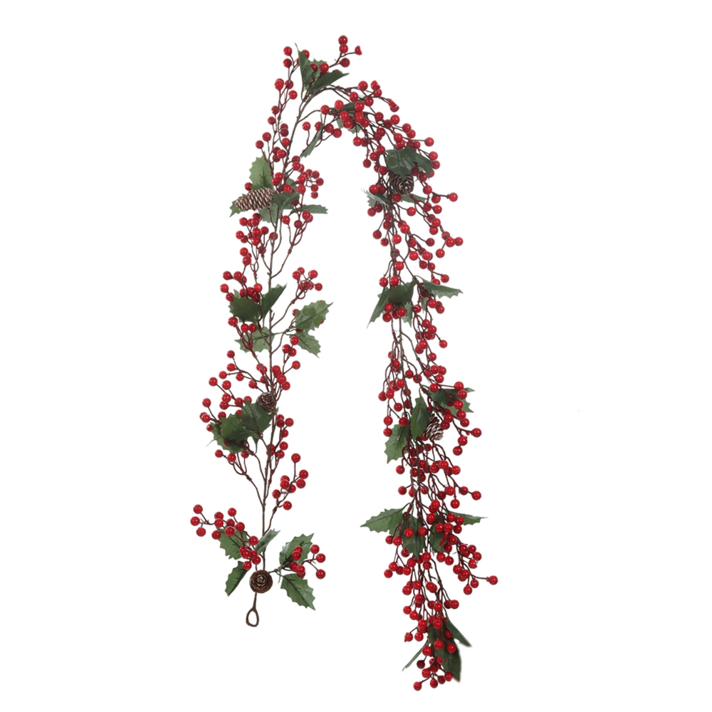 H.FESTAO BERRY NATAL C/PINHA (VERMELHO) 1,9m