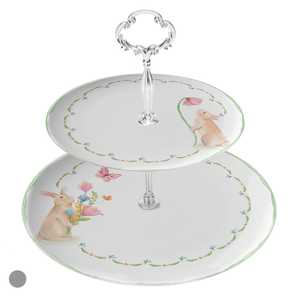 SUPORTE DUPLO PARA DOCES MELAMINA VIBRANTE (VERDE) 27,5D