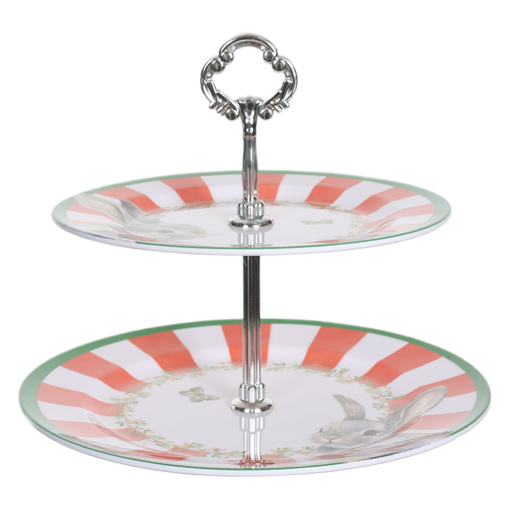 SUPORTE DUPLO PARA DOCES MELAMINA RUSTICO (LARANJA) 27,5D