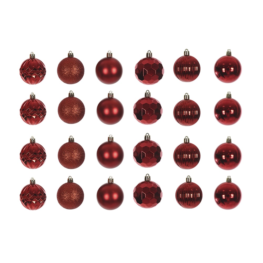 BOLAS DECORADAS C/24 UND (VERMELHO) 6D