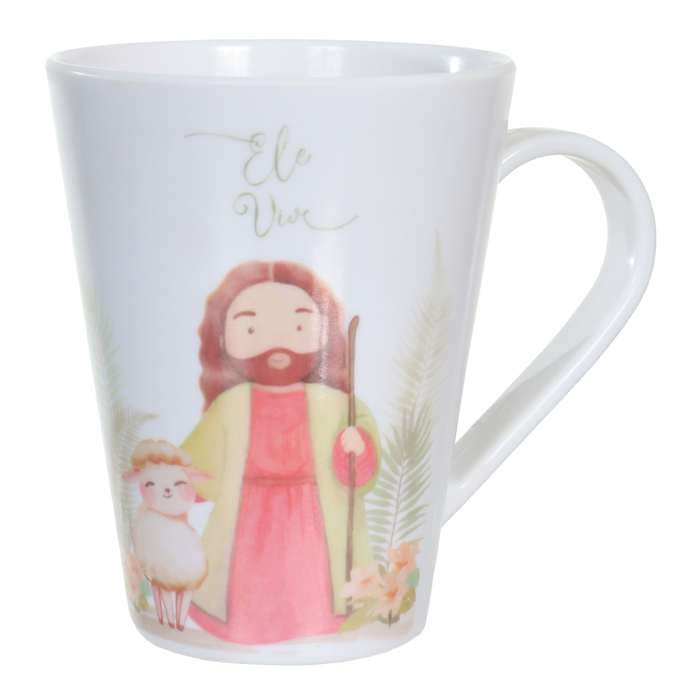 CANECA MELAMINA ELE VIVE 330ML (VERDE) 10,5X8,5cm