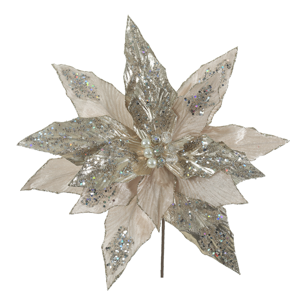 H.BICO DE PAPAGAIO NATAL AVELUDADO (CHAMPANHE GLITTER CHAMPANHE) 25cm 37d 16P