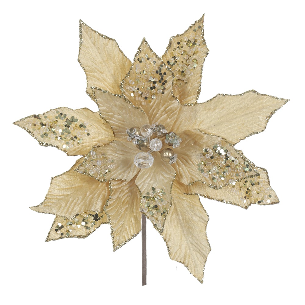 H.BICO DE PAPAGAIO NATAL AVELUDADO (DOURADO GLITTER DOURADO) 25cm 27d 14P
