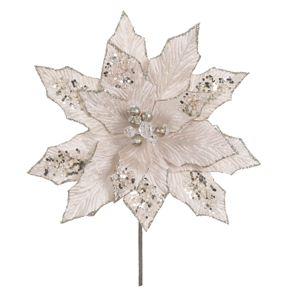 H.BICO DE PAPAGAIO NATAL AVELUDADO (CHAMPANHE GLITTER CHAMPANHE) 25cm 27d 14P