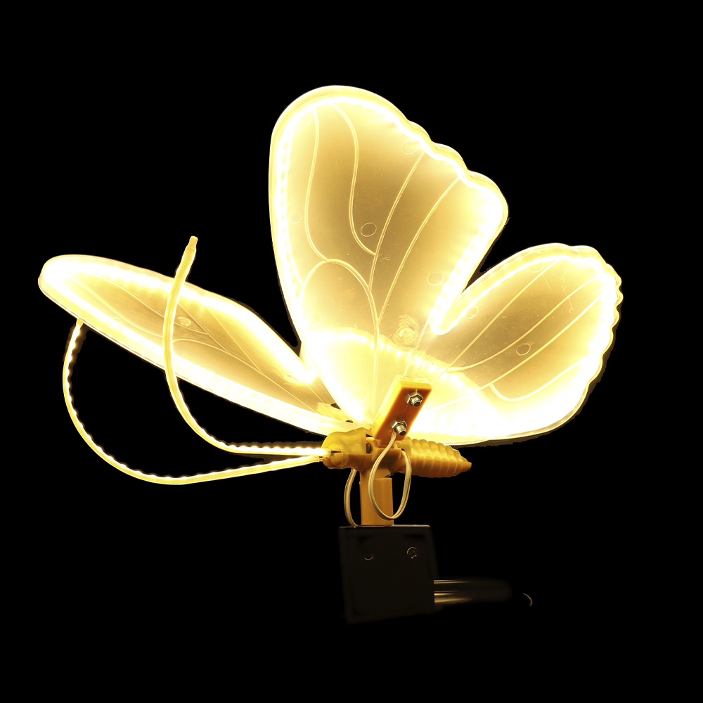 LUZ DECOR USO EXTERNO BORBOLETA BIVOLT C/MOVIMENTO (BRANCO QUENTE) 40D