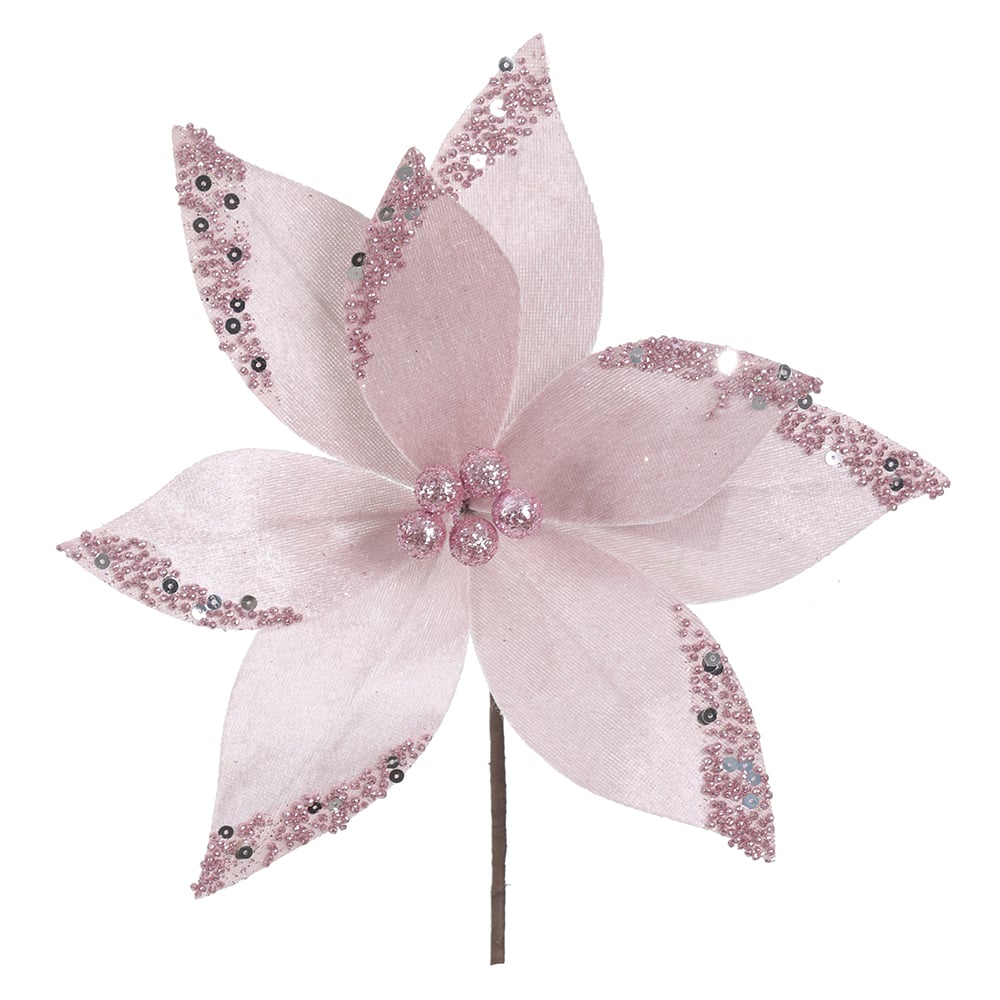 H.BICO DE PAPAGAIO NATAL AVELUDADO (ROSA CLARO GLITTER ROSA CLARO) 25cm 25d 8P