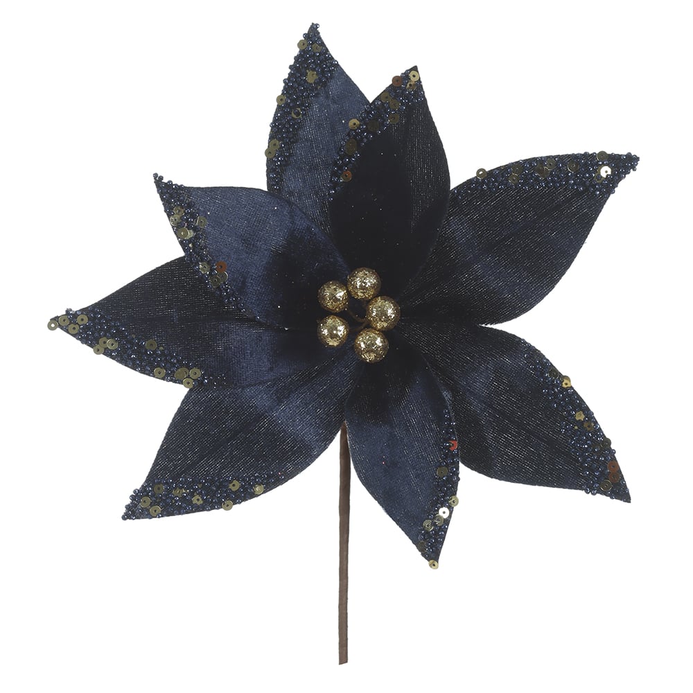 H.BICO DE PAPAGAIO NATAL AVELUDADO (AZUL GLITTER AZUL) 25cm 25d 8P